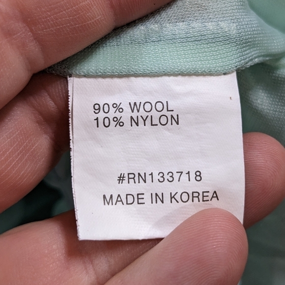 Mignon Doo blue wool blend tie waist long sleeve top XS - Picture 8 of 9